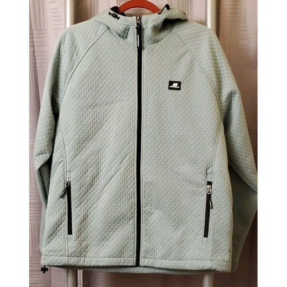 New Balance Mens All Motion 4-Way Stretch Jacket Zipper Hoodie Green Size-Medium